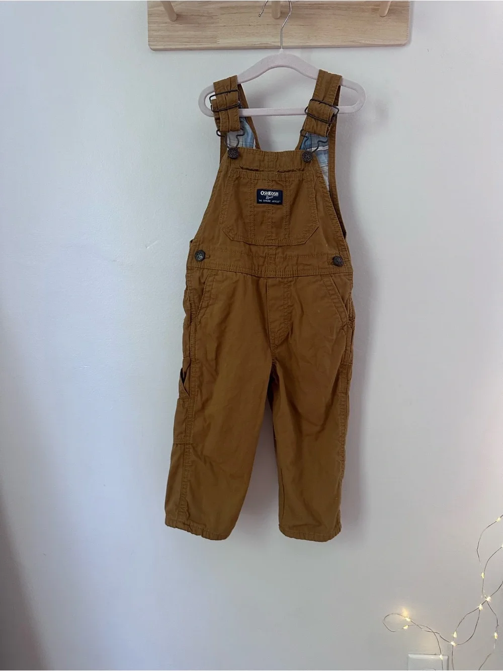 OshKosh B'gosh Kids Tan/Brown Overalls with Adjustable Straps